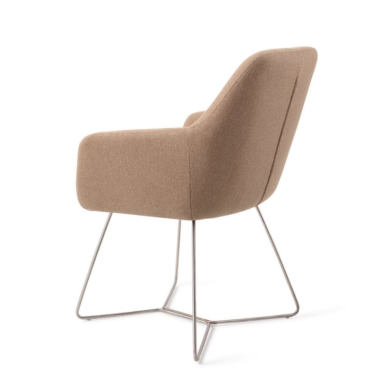 Jesper Home Hiroo Whisper Wheat Dining Chair - Beehive Steel