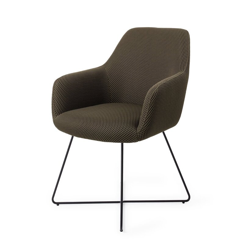 Jesper Home-collectie Hiroo Jungle Jewel Eetkamerstoel - Cross black