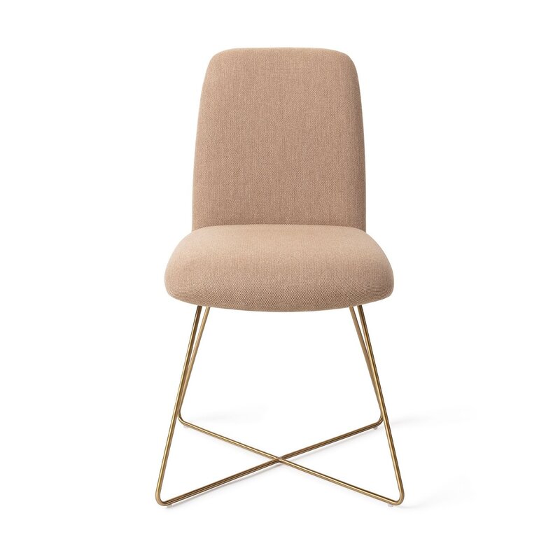 Jesper Home-collectie Taiwa Whisper Wheat Eetkamerstoel - Cross Gold