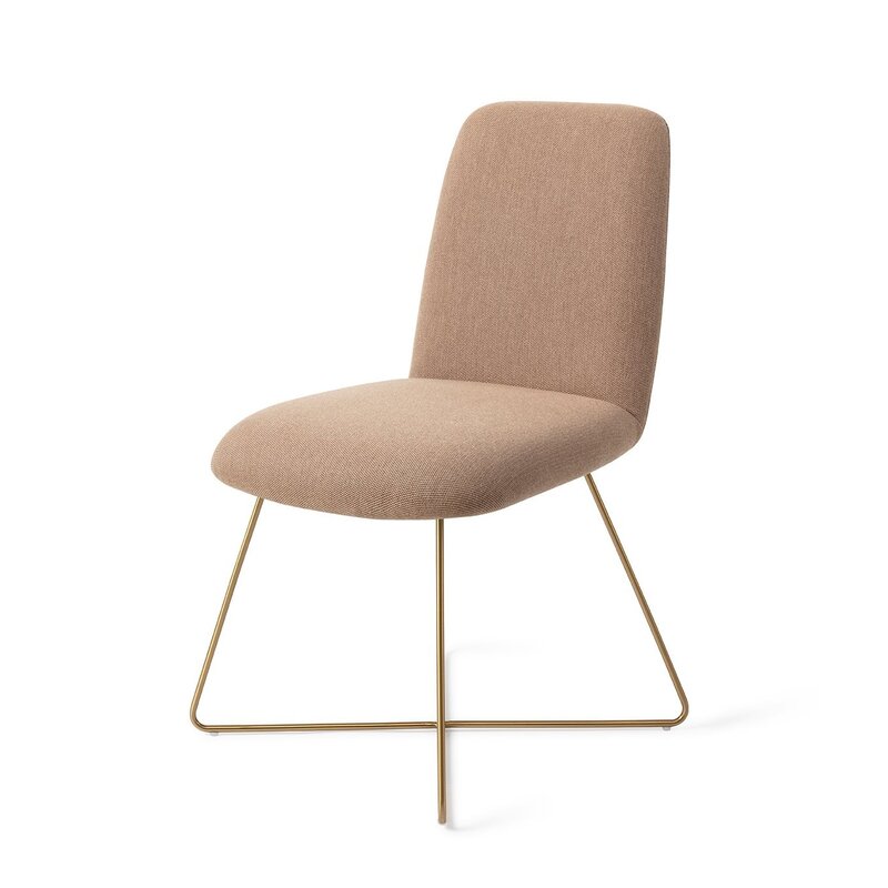 Jesper Home-collectie Taiwa Whisper Wheat Eetkamerstoel - Cross Gold