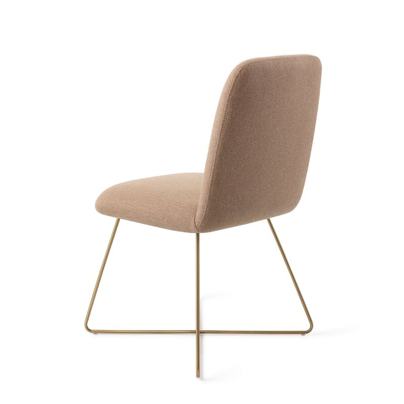 Jesper Home-collectie Taiwa Whisper Wheat Eetkamerstoel - Cross Gold