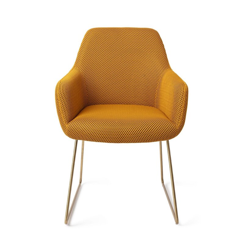 Jesper Home-collectie Hiroo Groovy Garam Eetkamerstoel - Slide Gold