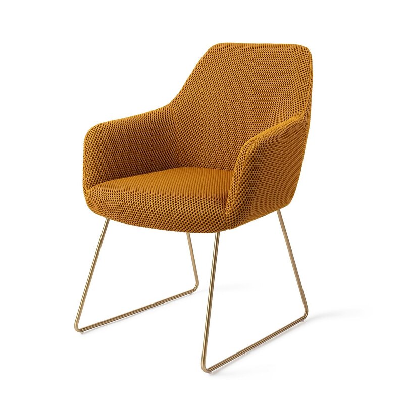 Jesper Home-collectie Hiroo Groovy Garam Eetkamerstoel - Slide Gold