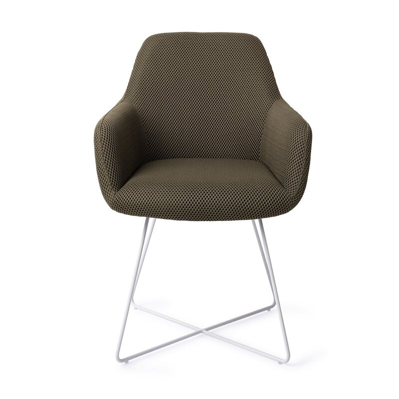 Jesper Home-collectie Hiroo Jungle Jewel Eetkamerstoel - Cross white