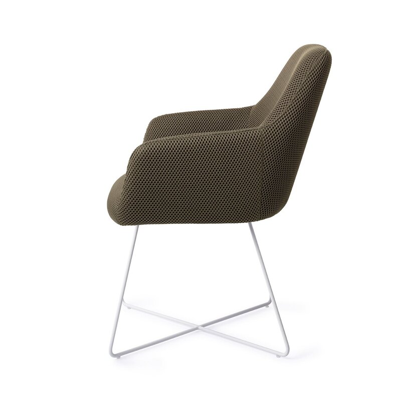 Jesper Home-collectie Hiroo Jungle Jewel Eetkamerstoel - Cross white
