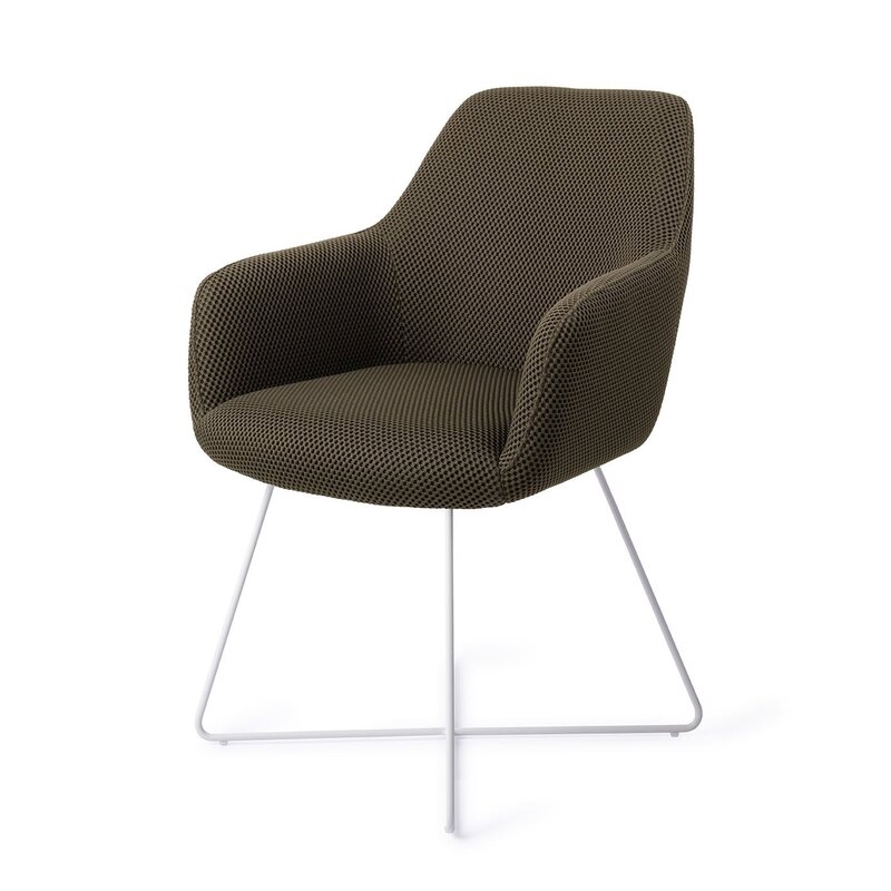 Jesper Home-collectie Hiroo Jungle Jewel Eetkamerstoel - Cross white