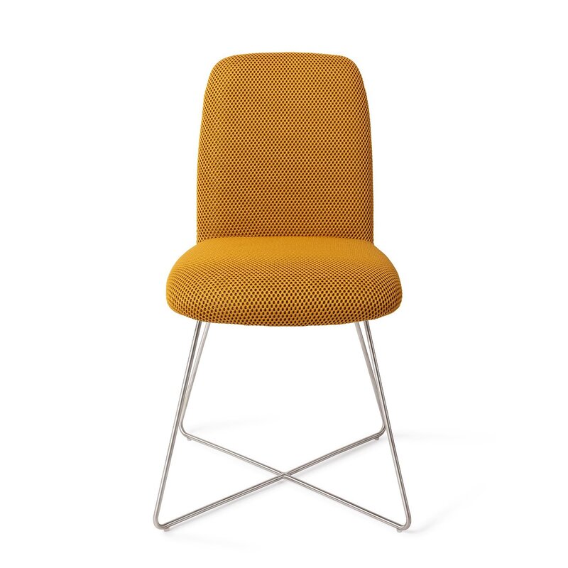 Jesper Home-collectie Taiwa Groovy Garam Eetkamerstoel - Cross Steel