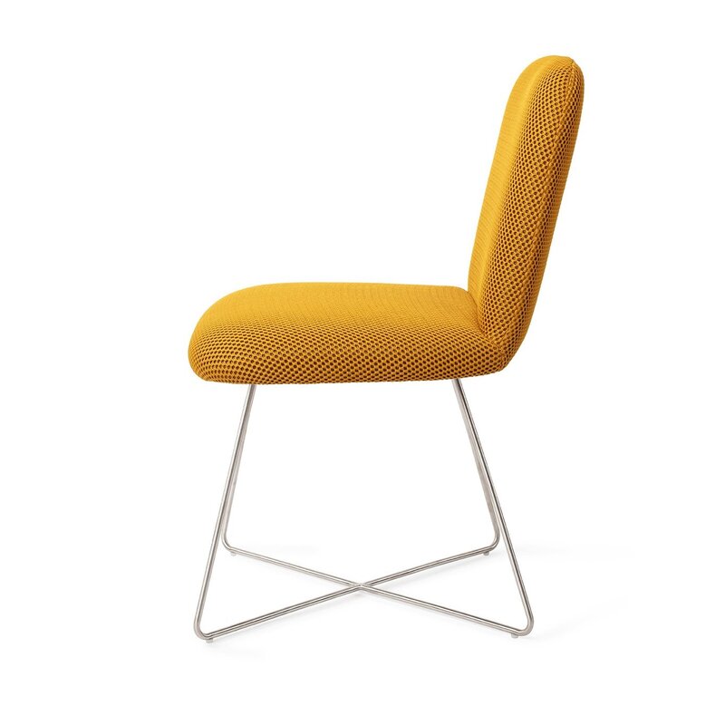 Jesper Home-collectie Taiwa Groovy Garam Eetkamerstoel - Cross Steel