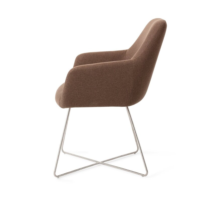 Jesper Home Hiroo Rustic Rye Eetkamerstoel - Cross Steel