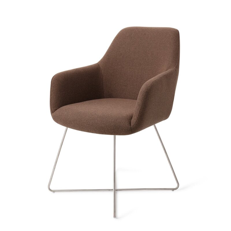 Jesper Home Hiroo Rustic Rye Eetkamerstoel - Cross Steel