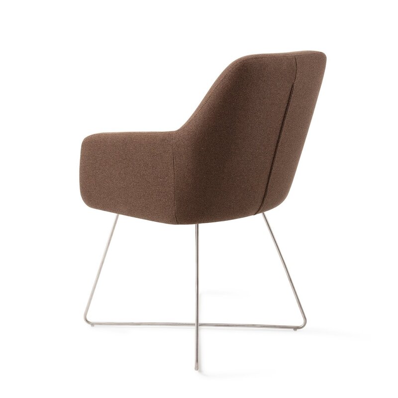 Jesper Home-collectie Hiroo Rustic Rye Eetkamerstoel - Cross Steel