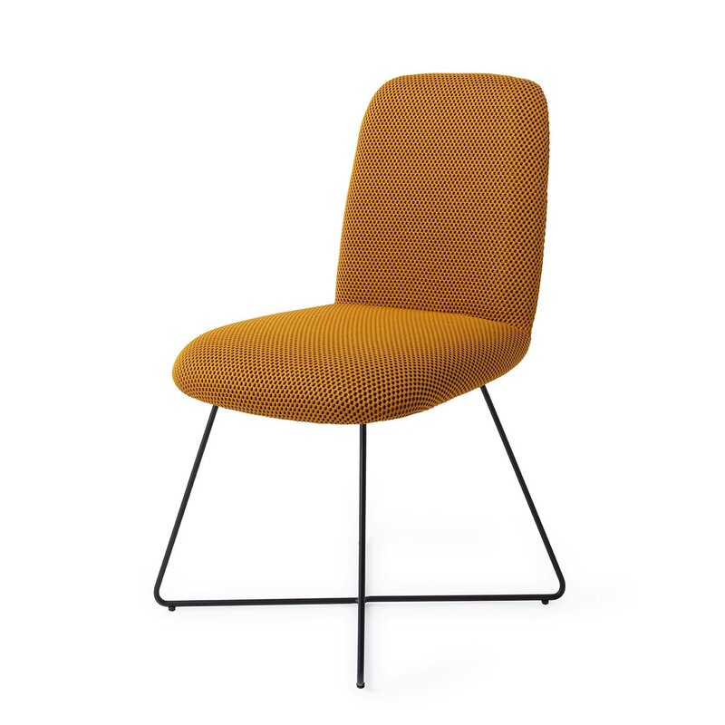 Jesper Home-collectie Taiwa Groovy Garam Eetkamerstoel - Cross black