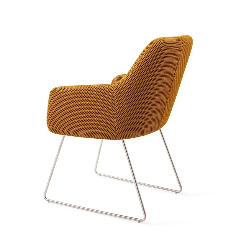Jesper Home Hiroo Groovy Garam Eetkamerstoel - Slide Steel