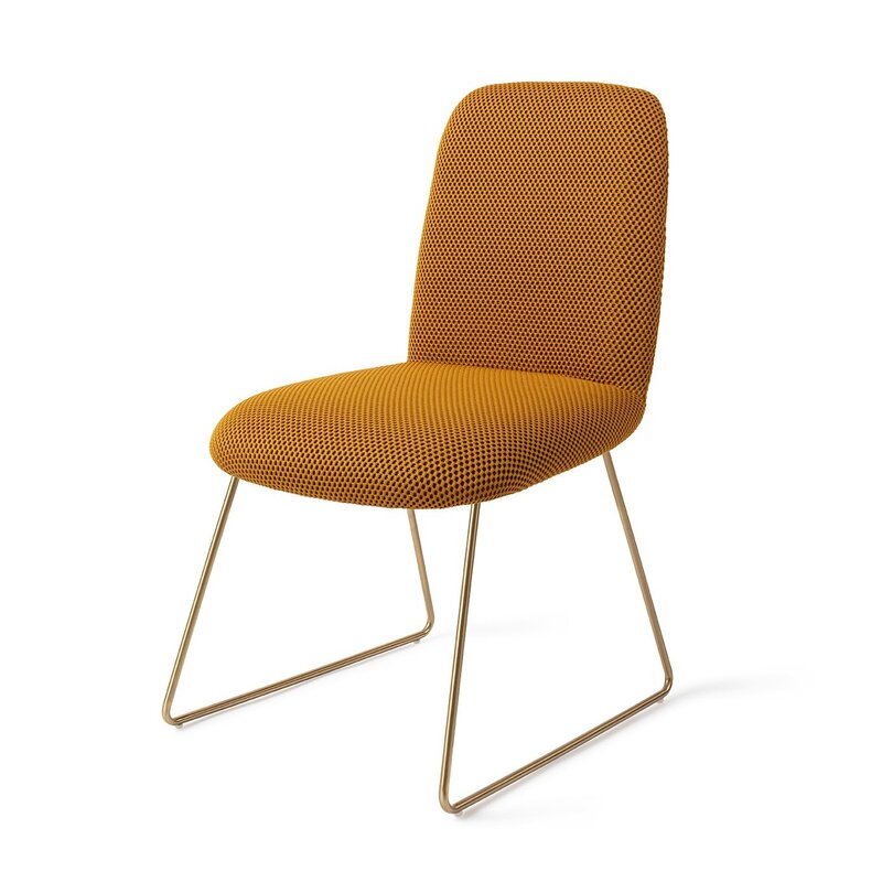 Jesper Home-collectie Taiwa Groovy Garam Eetkamerstoel - Slide Gold