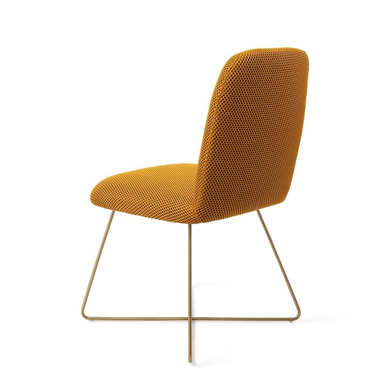Jesper Home Taiwa Groovy Garam Eetkamerstoel - Cross Gold