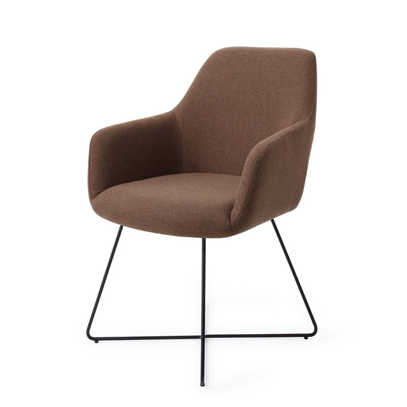 Jesper Home Hiroo Rustieke Rogge Eetkamerstoel - cross black