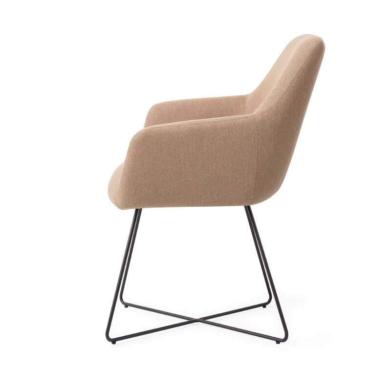 Jesper Home-collectie Hiroo Whisper Wheat Eetkamerstoel - Cross black