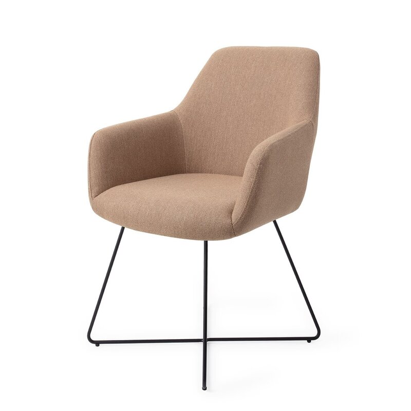 Jesper Home-collectie Hiroo Whisper Wheat Eetkamerstoel - Cross black