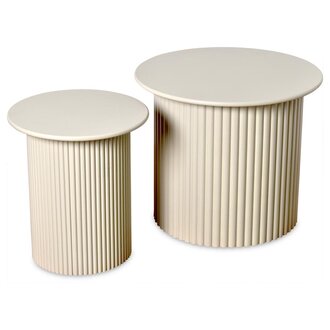 OPJET Salontafels Rond Beige Set Van 2