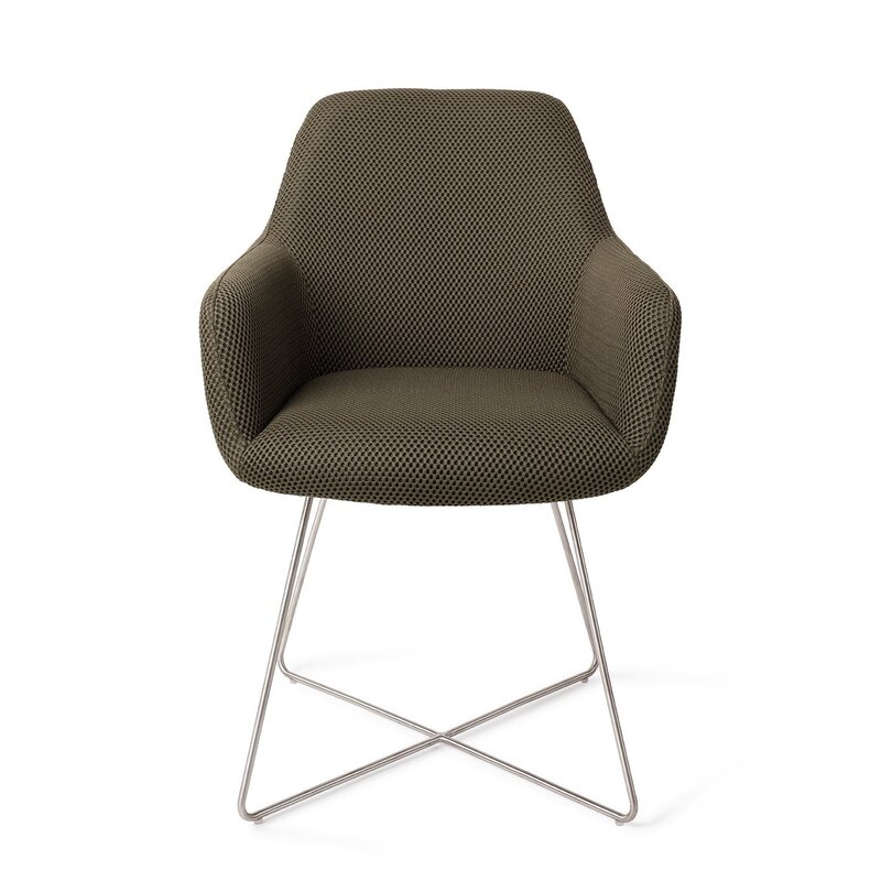 Jesper Home-collectie Hiroo Jungle Jewel Eetkamerstoel - Cross steel