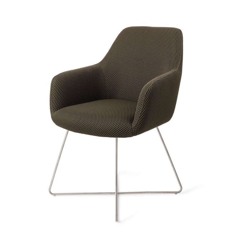 Jesper Home-collectie Hiroo Jungle Jewel Eetkamerstoel - Cross steel