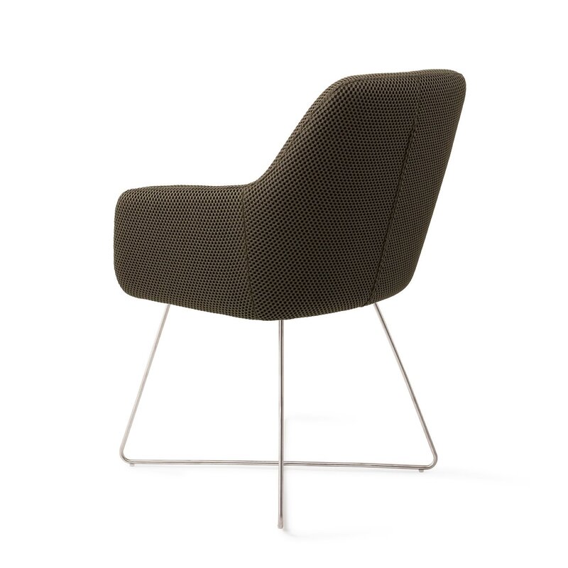 Jesper Home-collectie Hiroo Jungle Jewel Eetkamerstoel - Cross steel
