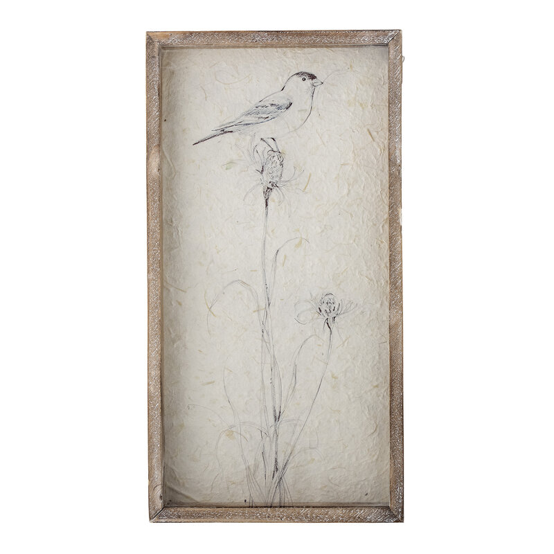 Bloomingville-collectie Aurel-illustratie met frame Natuur dennenhout
