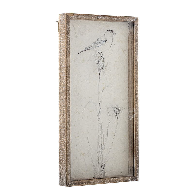 Bloomingville-collectie Aurel-illustratie met frame Natuur dennenhout