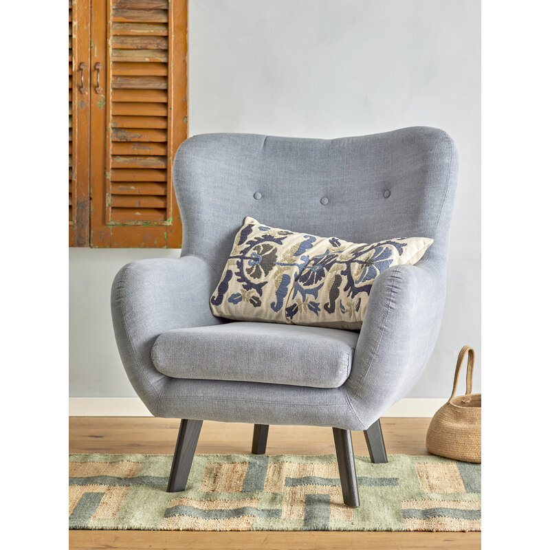 Bloomingville-collectie Beau Lounge Chair Blue Cotton