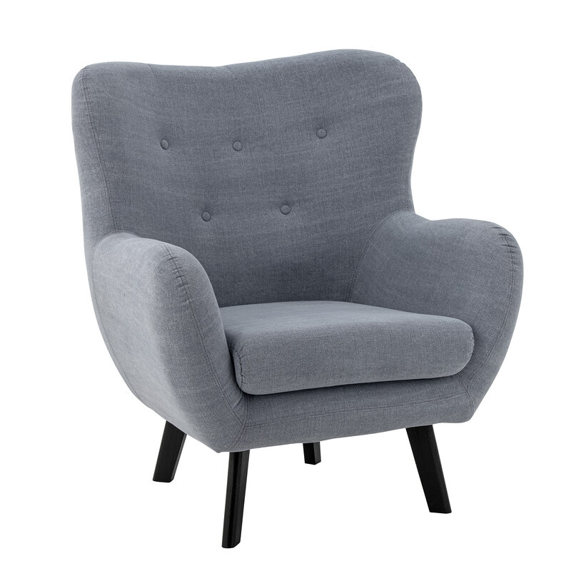 Bloomingville-collectie Beau Lounge Chair Blue Cotton