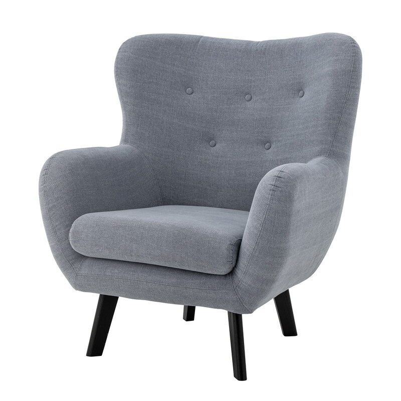 Bloomingville-collectie Beau Lounge Chair Blue Cotton