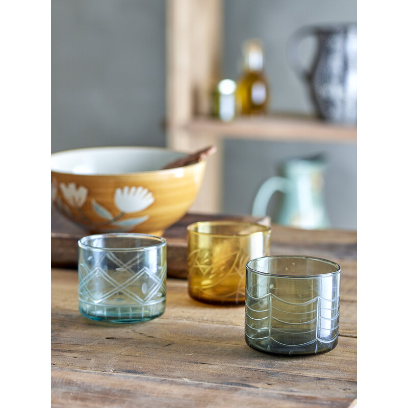 Bloomingville-collectie Jozefina Drinking Glass Green Recycled Glass