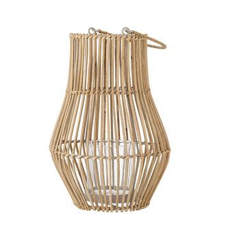 Bloomingville Rae Lantern w/Glass Nature Rattan