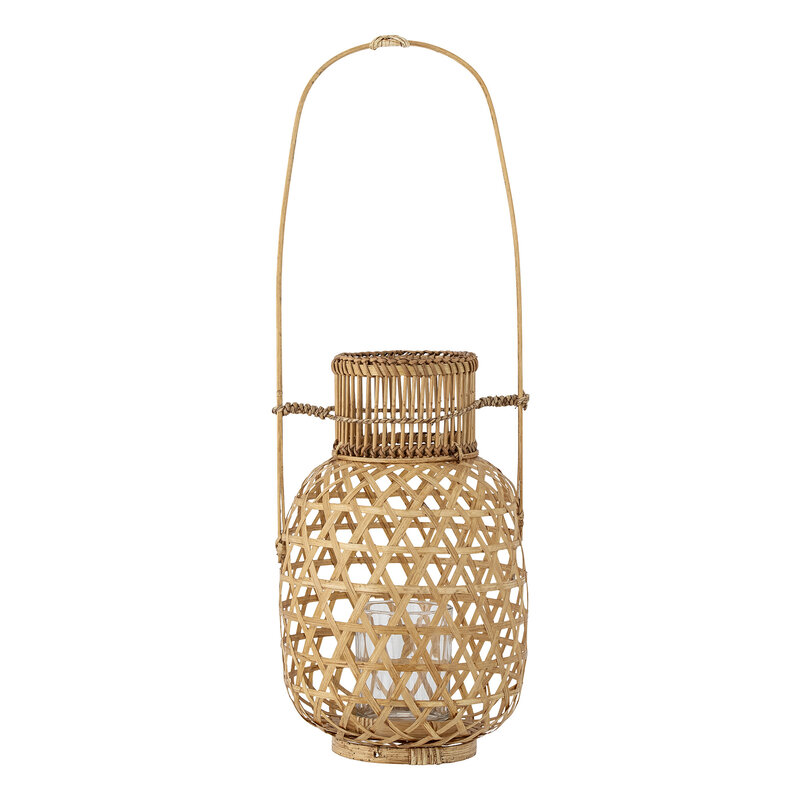 Bloomingville-collectie Lerka Lantern w/Glass Nature Bamboo