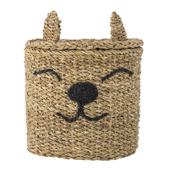 Bloomingville Mikki Basket w/Lid Nature Seagrass