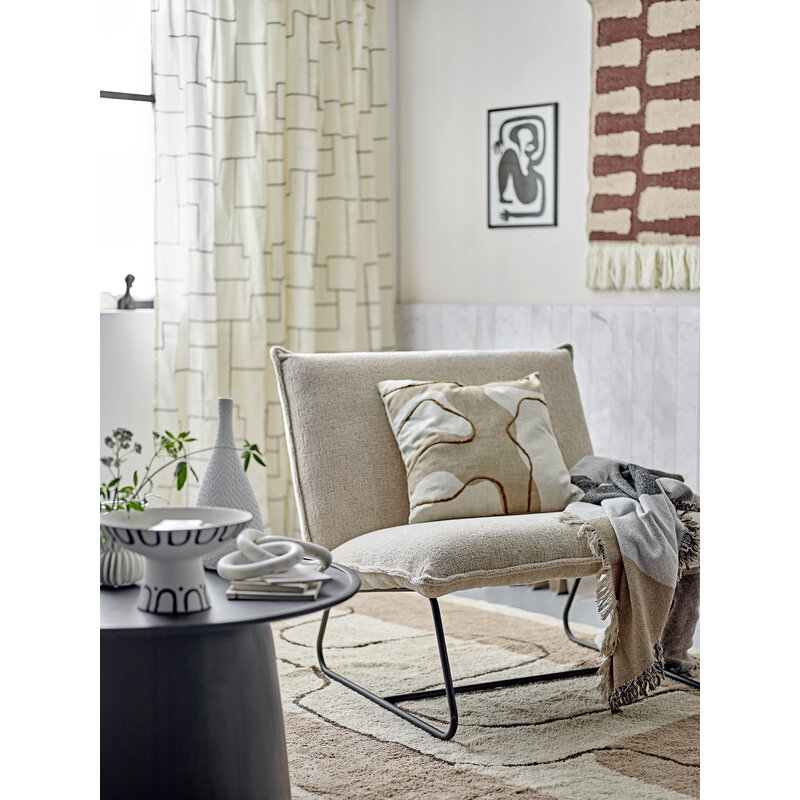 Bloomingville-collectie Cape loungestoel natuur gerecycled polyester
