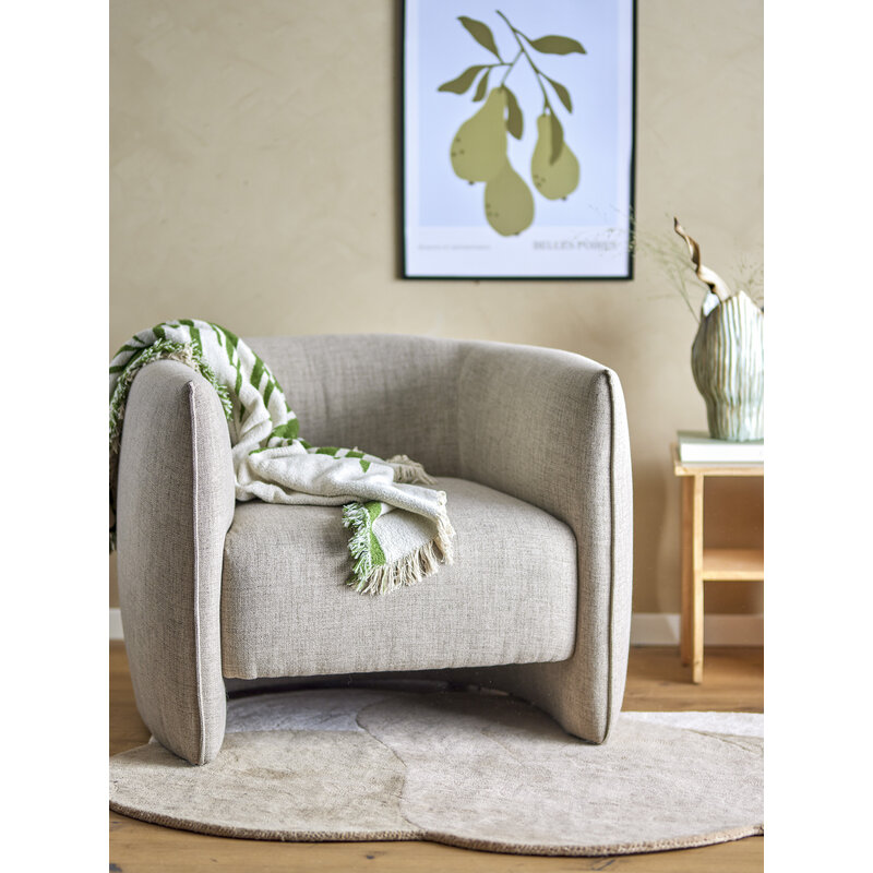 Bloomingville-collectie Bacio Lounge Chair Nature Recycled Polyester