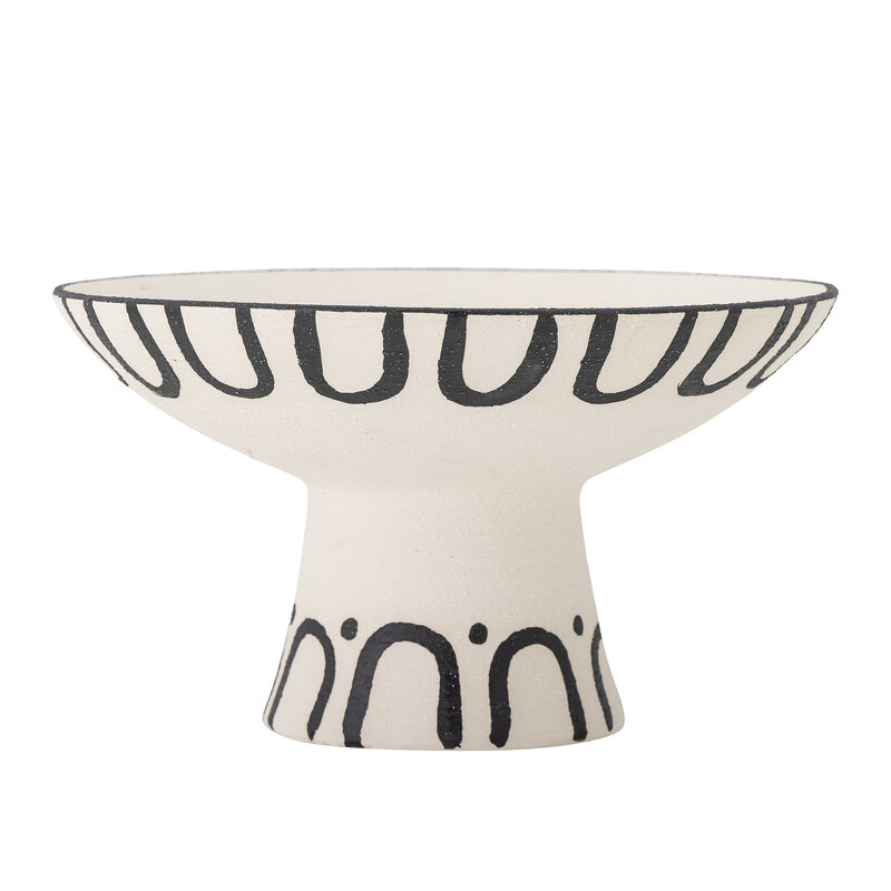 Bloomingville-collectie Mayotte Pedestal Bowl Black Stoneware