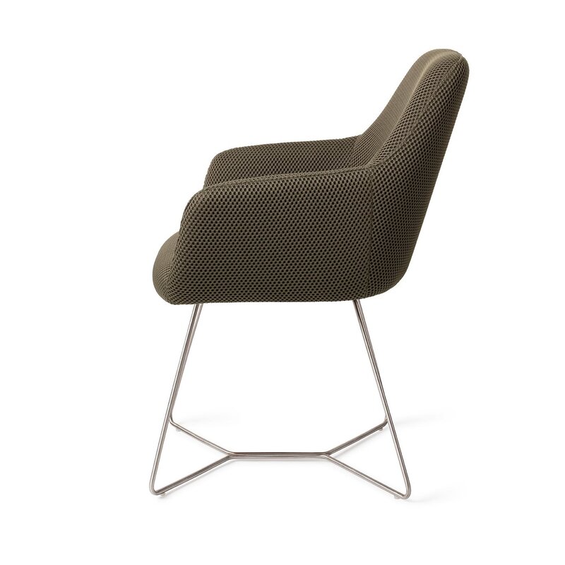 Jesper Home-collectie Hiroo Jungle Jewel Eetkamerstoel - Beehive Steel