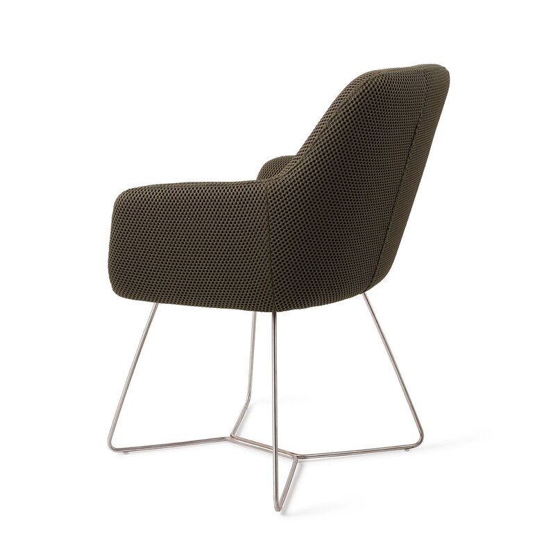 Jesper Home-collectie Hiroo Jungle Jewel Eetkamerstoel - Beehive Steel