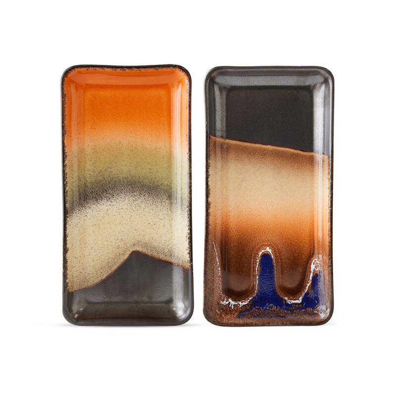 HKliving-collectie 70s ceramics: small trays twenty four hours (set of 2)