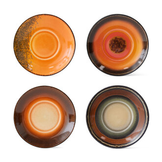 HKLIVING 70s ceramics: saucers roasts (set of 4)