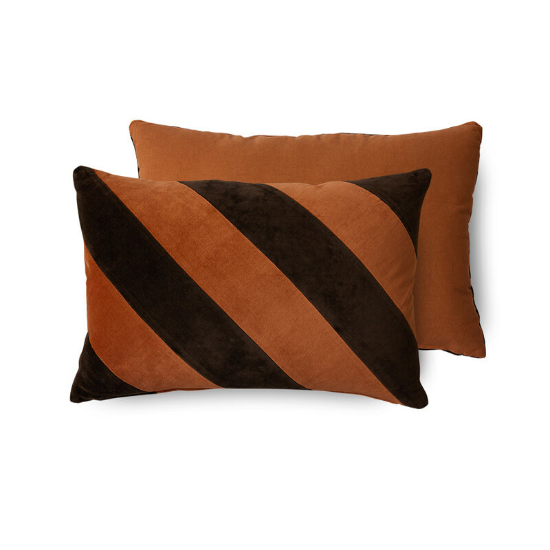 HKliving-collectie Striped velvet kussen september (60x40cm)