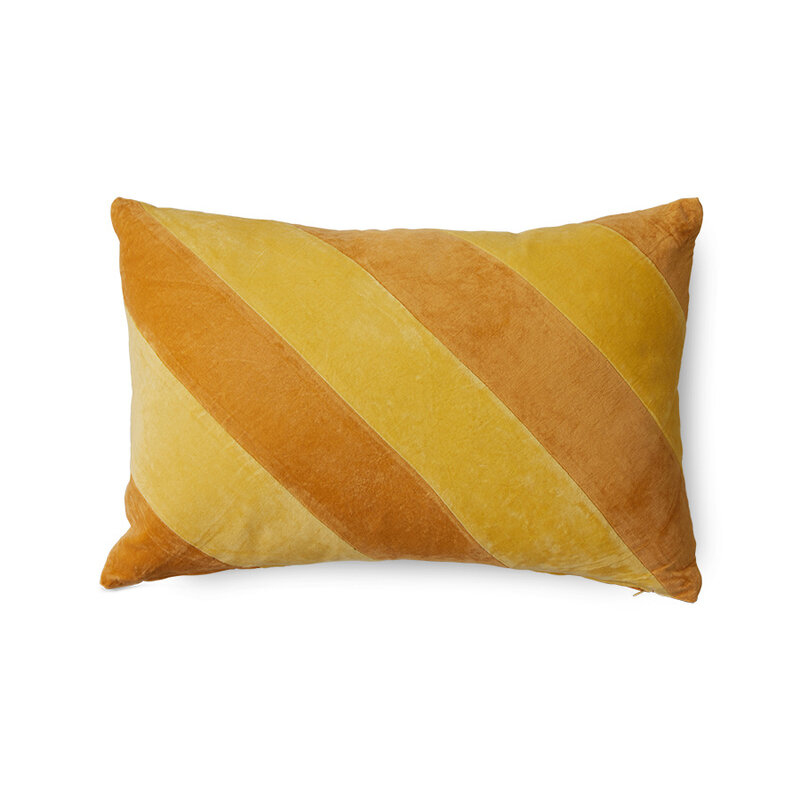 HKLIVING-collectie Striped velvet kussen april (60x40cm)
