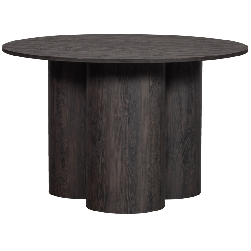 WOOOD-collectie Oona Eettafel Rond Met 3-Poot Mdf Donkerbruin Ã˜120Cm