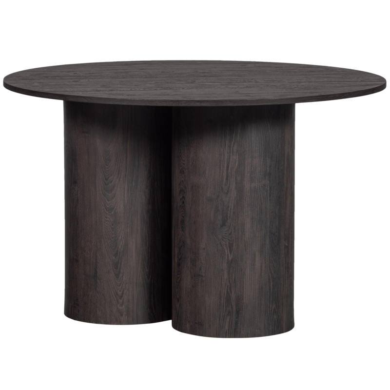 WOOOD-collectie Oona Eettafel Rond Met 3-Poot Mdf Donkerbruin Ã˜120Cm