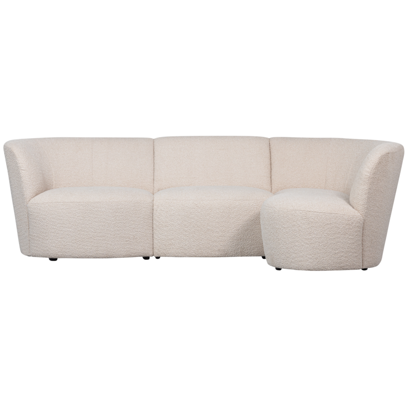 WOOOD-collectie Coco 3-Zits Ronding Rechts Boucle Creme