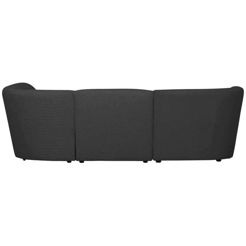 WOOOD-collectie Coco 3-Seater Rounded Right Boucle Dark Grey