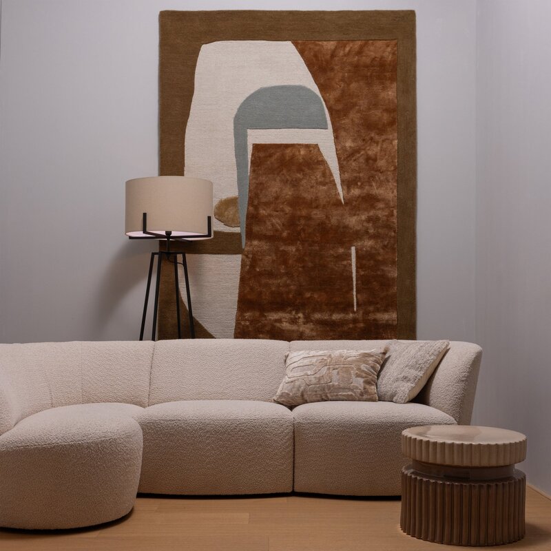 WOOOD-collectie Coco 3-Seater Rounded Left Boucle Cream