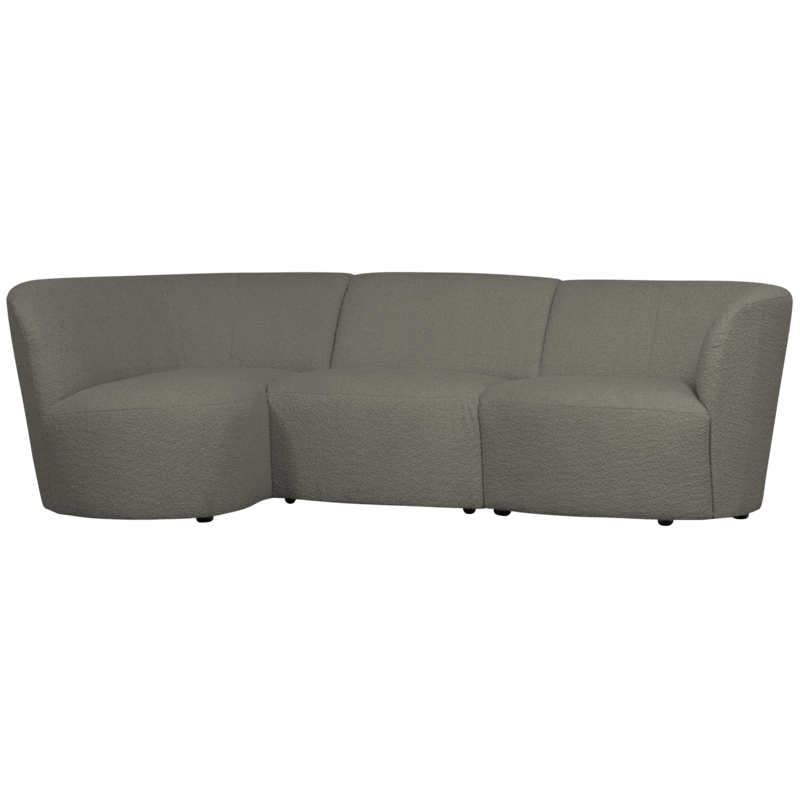 WOOOD-collectie Coco 3-Seater Rounded Left Boucle Warm Green
